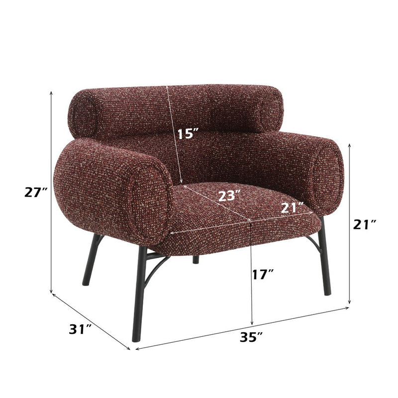 Mardi - Chair - Maroon Tweed - R&R Furniture Gallery (Fountain Valley, CA)