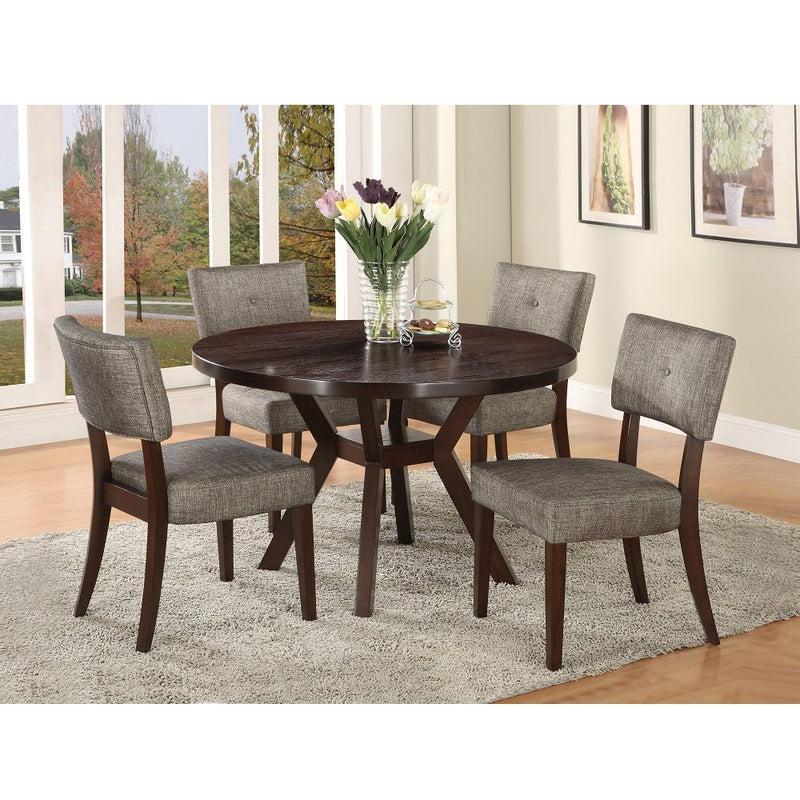 Drake - Side Chair (Set of 2) - Gray Fabric & Espresso - R&R Furniture Gallery (Fountain Valley, CA)