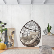 Noble House teardrop hanging chair with 8ft chain, comfortable outdoor hammock seat for relaxing and lounging.