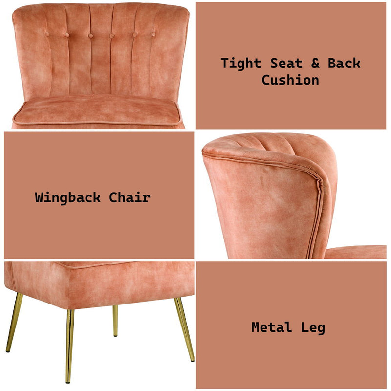 Sambell - Accent Chair - Burnt Orange Velvet