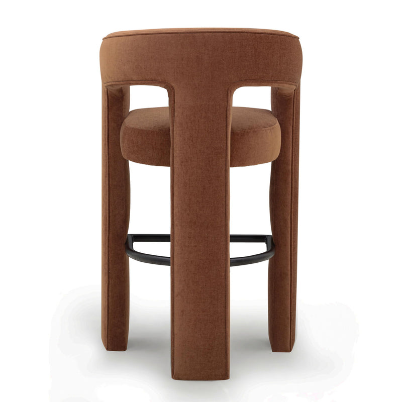 TOV Furniture Malone counter height stool with wooden seat and metal legs, 24-27 inch height for kitchen or bar seating.