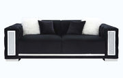 Trislar - Sofa With 4 Pillows (Same 52525) - Black Velvet - R&R Furniture Gallery (Fountain Valley, CA)