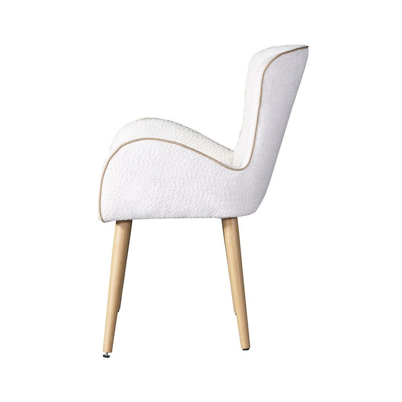 Adalynn - Side Chair (Set of 2) - Beige Boucle & Oak - R&R Furniture Gallery (Fountain Valley, CA)