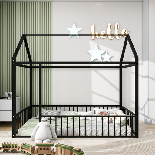 Metal Bed House Bed Frame With Fence - R&R Furniture Gallery (Fountain Valley, CA)