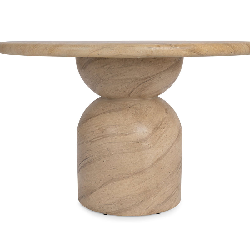 Portola - 47" Outdoor Round Dining Table - Beige - R&R Furniture Gallery (Fountain Valley, CA)