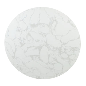 Clayten - Around Dining Table - Marble / Espresso