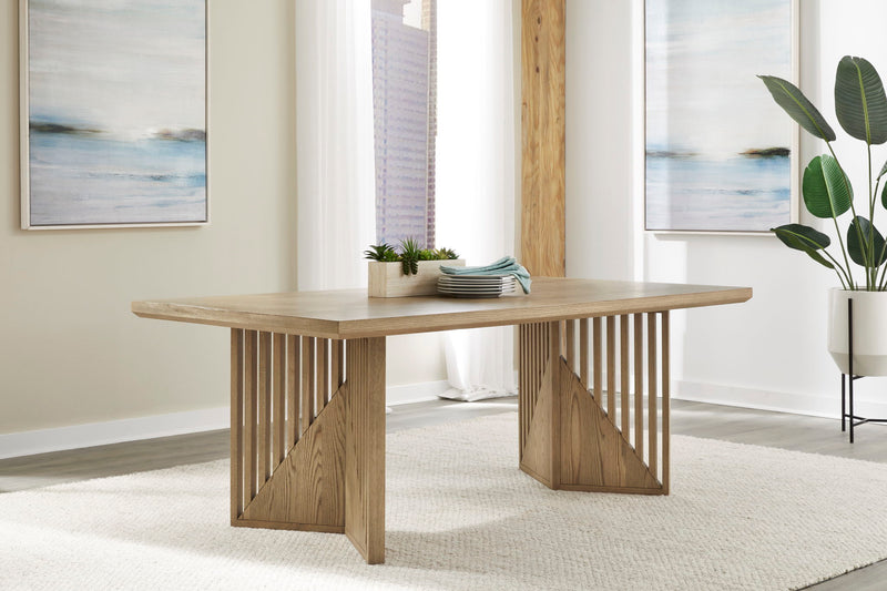 Sumner Double Pedestal Oak Dining Table in Natural