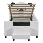 Upholstered Daybed With Bear Shaped Headboard, Hydraulic System And Breathable Fence - R&R Furniture Gallery (Fountain Valley, CA)
