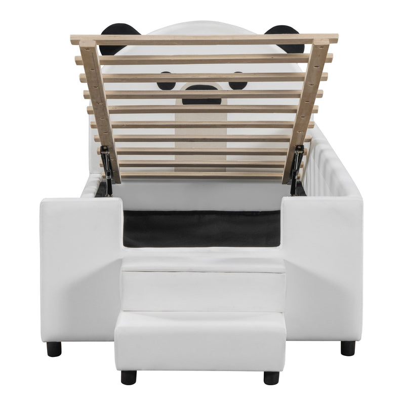 Upholstered Daybed With Bear Shaped Headboard, Hydraulic System And Breathable Fence - R&R Furniture Gallery (Fountain Valley, CA)