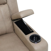 Lugo - Power Motion Recliner With Cup Holder - Camel - R&R Furniture Gallery (Fountain Valley, CA)