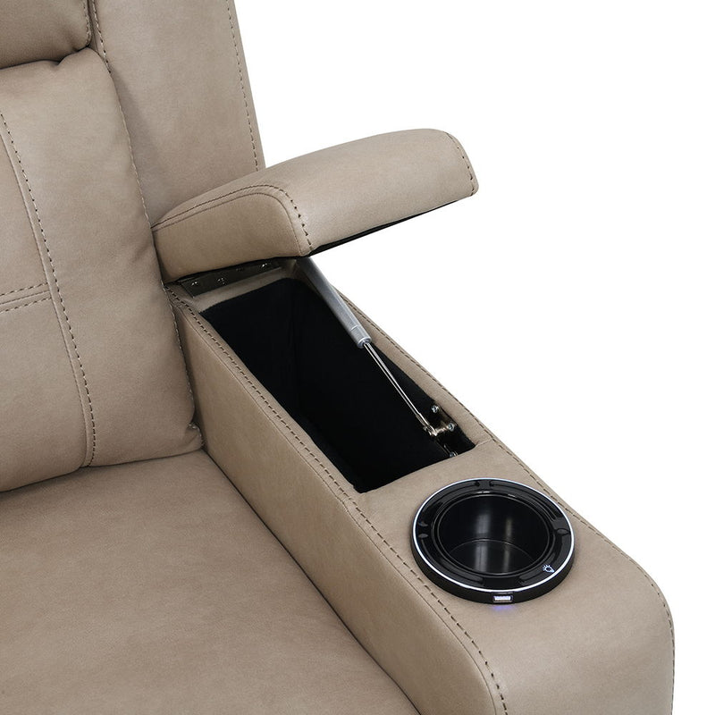 Lugo - Power Motion Recliner With Cup Holder - Camel - R&R Furniture Gallery (Fountain Valley, CA)