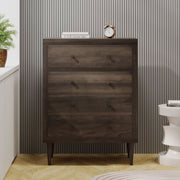 Farhart - Mid Century Modern 4 Drawer Dresser - Walnut - R&R Furniture Gallery (Fountain Valley, CA)
