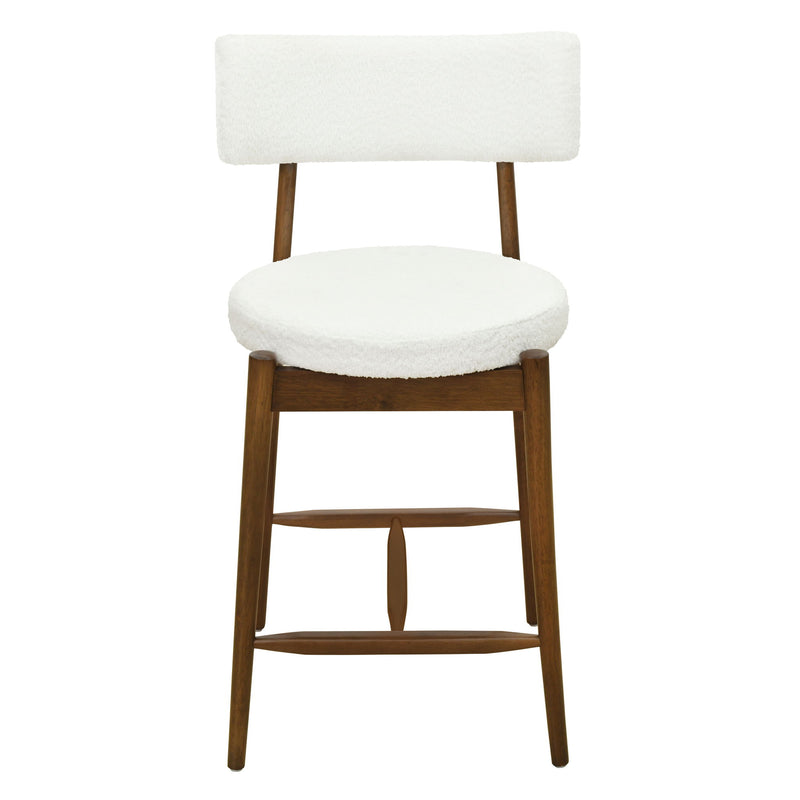 Mid Century Modern Counter Stools, Fabric Upholstered Chairs