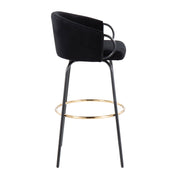 Set of two Lumi Source Claire contemporary glam barstools with footrests, featuring sleek design and modern style.