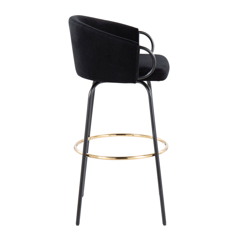 Set of two Lumi Source Claire contemporary glam barstools with footrests, featuring sleek design and modern style.