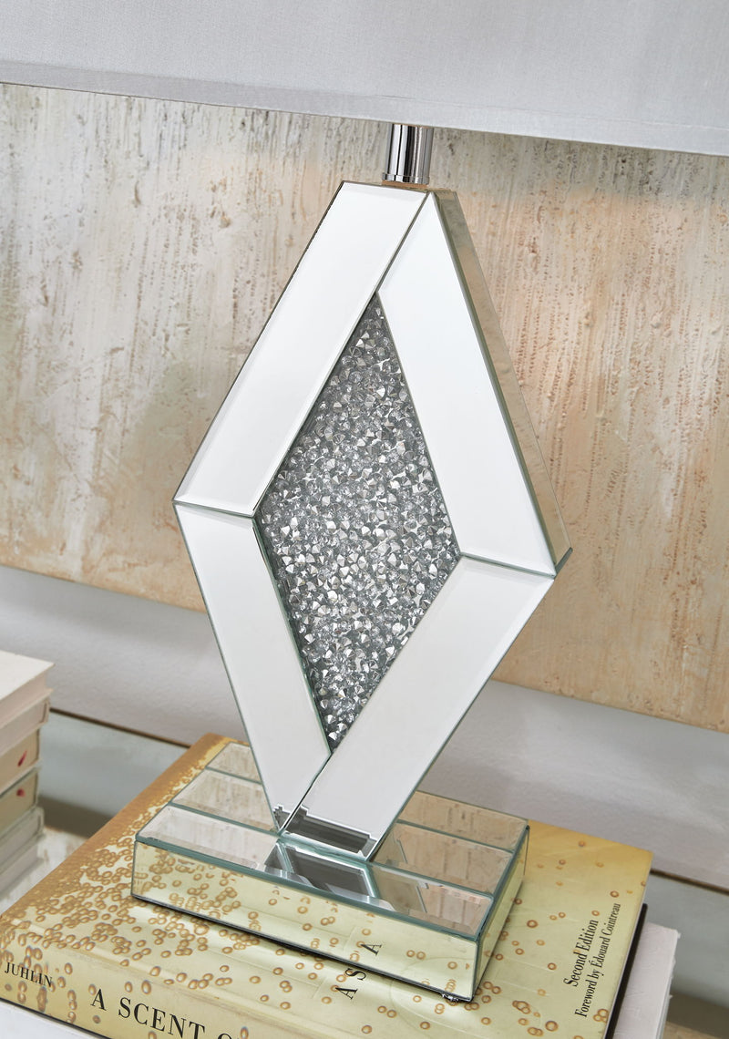 Prunella - Mirror Table Lamp  - Silver Finish - R&R Furniture Gallery (Fountain Valley, CA)