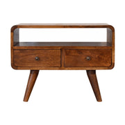 Solid Wood Curved Media Unit - R&R Furniture Gallery (Fountain Valley, CA)