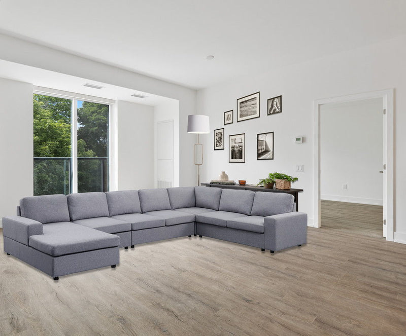 Hayden - 7 Seat Reversible Modular Sectional Sofa Chaise - R&R Furniture Gallery (Fountain Valley, CA)