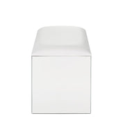 Nysa - Vanity Stool - Ivory Synthetic Leather , Mirrored & Faux Crystals - R&R Furniture Gallery (Fountain Valley, CA)