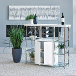 Gallimore 2-door Bar Cabinet Wine Storage White High Gloss