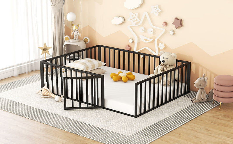 Metal Floor Bed Frame With Fence And Door - R&R Furniture Gallery (Fountain Valley, CA)