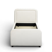 TOV Furniture Briella trundle bed with wooden frame and pull-out storage drawer in a modern bedroom setting