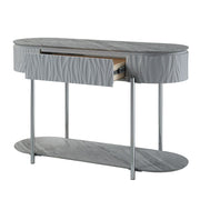 Yukino - Sofa Table - Gray High Gloss & Chrome - R&R Furniture Gallery (Fountain Valley, CA)