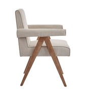 Contemporary Poppy Fabric Dining Armchair With Rubberwood Legs - R&R Furniture Gallery (Fountain Valley, CA)