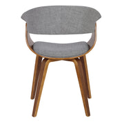 Pair of vintage mid-century modern Lumi Source dining chairs with wooden legs and upholstered seats, set of two.