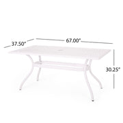 Celestine - Outdoor Cast Aluminum Dining Table With Floral Lattice Design And Umbrella Holder - R&R Furniture Gallery (Fountain Valley, CA)