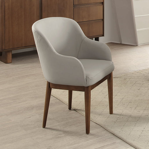 Harvey - Side Chair (Set of 2) - Synthetic Leather & Walnut - R&R Furniture Gallery (Fountain Valley, CA)