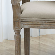 Noble House traditional style dining chair set with fabric upholstery, showcasing elegant wooden legs and cushioned seats.