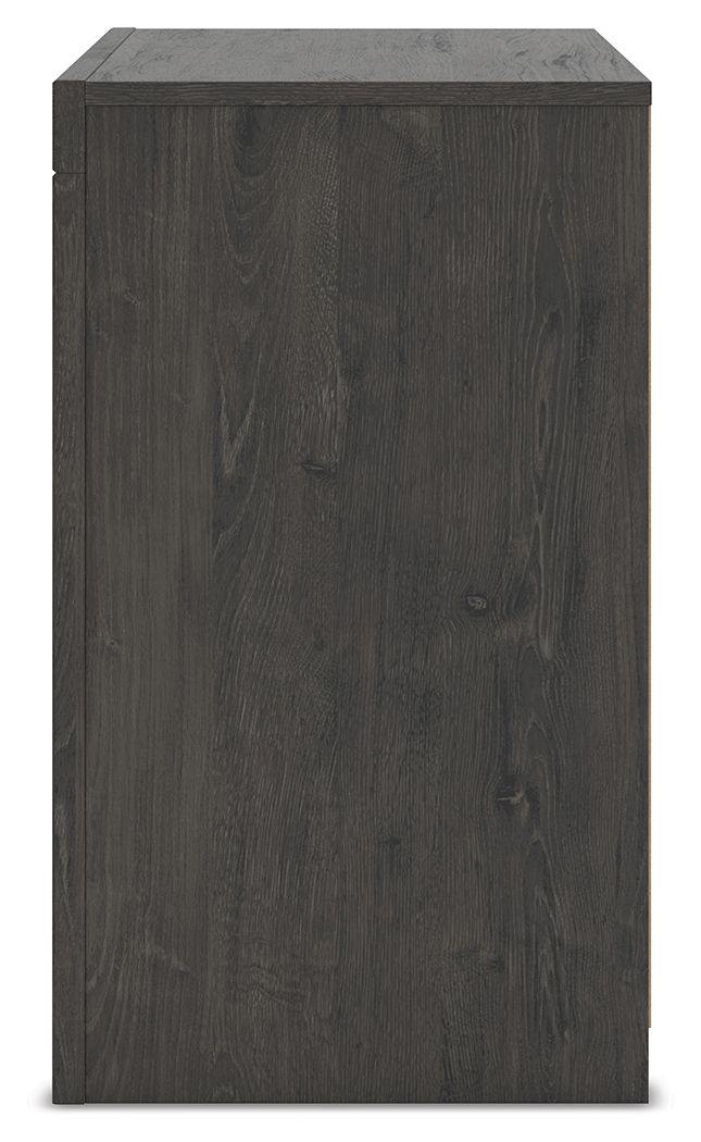 Fraluna - Two Drawer Night Stand - Charcoal - R&R Furniture Gallery (Fountain Valley, CA)