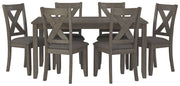 Caitbrook - RECT DRM Table Set (Set of 7) - Gray - R&R Furniture Gallery (Fountain Valley, CA)