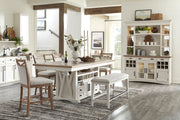 Americana Modern Dining - Upholstered Counter Bench - Cotton - R&R Furniture Gallery (Fountain Valley, CA)