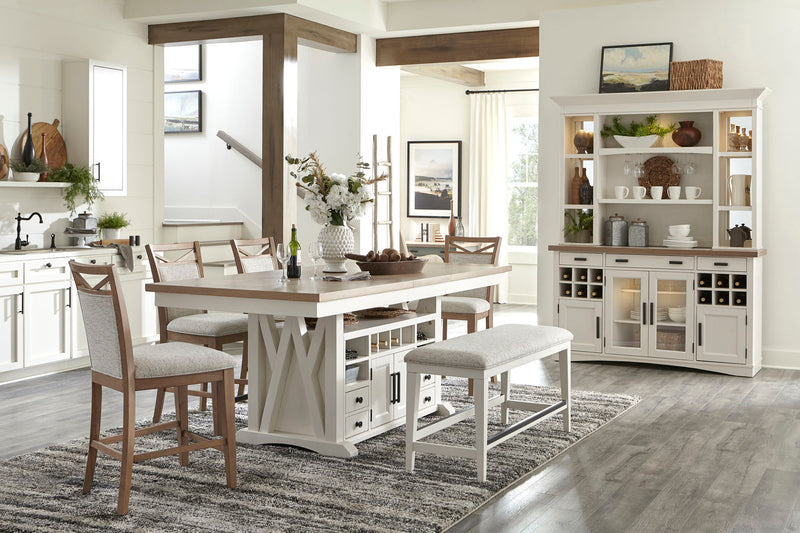 Americana Modern Dining - Upholstered Counter Bench - Cotton - R&R Furniture Gallery (Fountain Valley, CA)