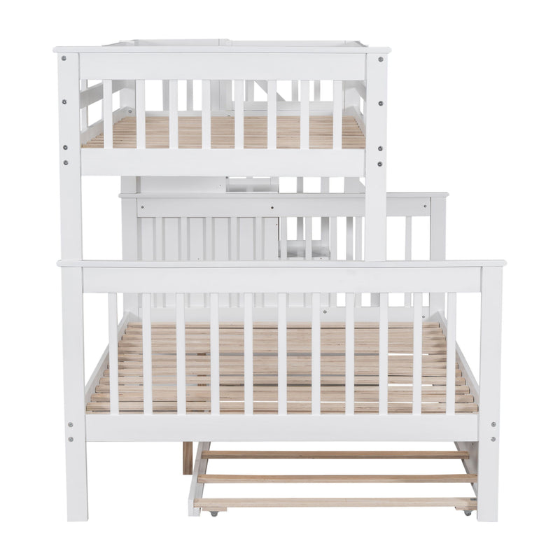 Bunk Bed With Twin Size Trundle, Storage And Guard Rail For Bedroom - R&R Furniture Gallery (Fountain Valley, CA)