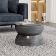 Modern Iron Hourglass Coffee Table by Noble House featuring a sleek, contemporary design with a metallic finish and sturdy base.
