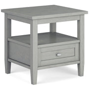 Handcrafted Warm Shaker coffee table by Simpli-Home with a wooden finish and sturdy design, ideal for living room decor.