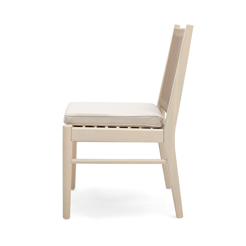 Cordoba - Dining Chair (Set of 2) With Acacia Wood Frame And Water Repellent Fabric - Beige / Yellow - R&R Furniture Gallery (Fountain Valley, CA)