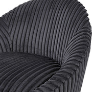 Uttermost Crue Fabric Swivel Chair with cushioned seat and back, featuring a modern design and upholstered in soft fabric.