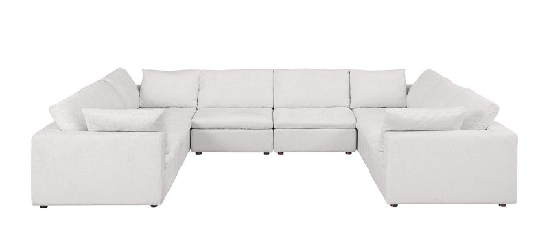 1100 - 8-Piece U-Shaped Sectional In Italian Fabric - Pearl