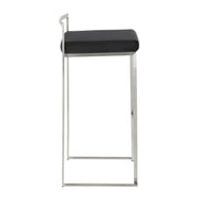 Lumi Source Fuji contemporary stackable barstool set with sleek modern design and wooden seats, ideal for bar or kitchen seating