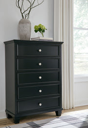 Lanolee - Five Drawer Chest - Black - R&R Furniture Gallery (Fountain Valley, CA)