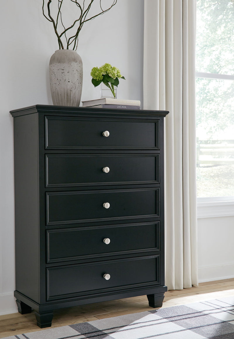 Lanolee - Five Drawer Chest - Black - R&R Furniture Gallery (Fountain Valley, CA)