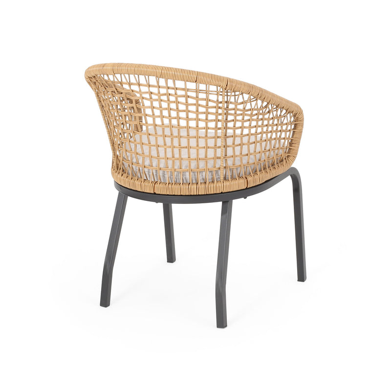 Outdoor Wicker Chair With Powder Coated Iron Legs - R&R Furniture Gallery (Fountain Valley, CA)