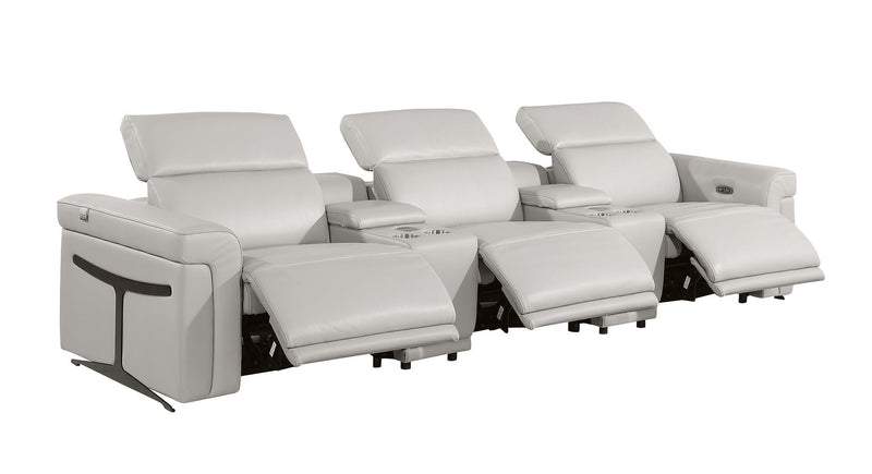 1126 - 5-Piece Modular Power Reclining Sofa In With 3 Power Recliners & Power Headrests
