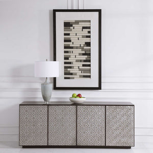 Flaxen Scroll - Shadow Box - Black / Blue / White