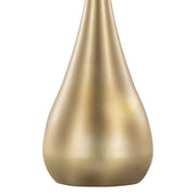 Set of two Lumi Source Pebble contemporary table lamps with smooth, rounded ceramic bases and fabric drum shades.