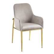Barnard - Side Chair (Set of 2) - Gray Velvet & Mirrored Gold - R&R Furniture Gallery (Fountain Valley, CA)